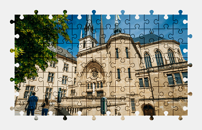 Пазлы Онлайн - Собор Люксембургской Богоматери