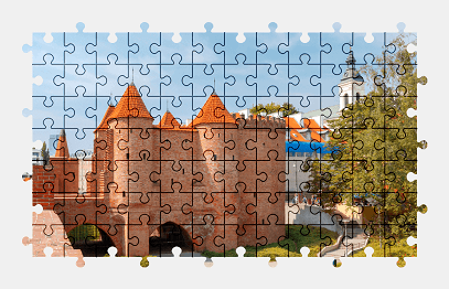 Пазлы Онлайн - Варшавский Барбакан