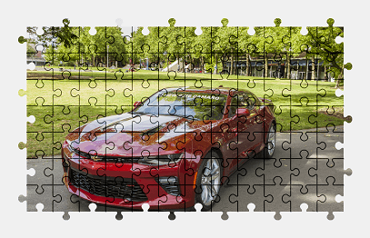 Пазлы Онлайн Chevrolet Camaro Красного Цвета