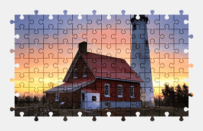Пазлы Онлайн Tawas Point Lighthouse, Мичиган, США