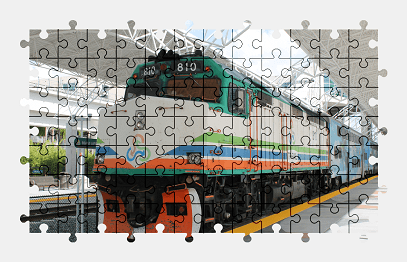 Пазлы Онлайн Локомотив Tri-Rail F40PH #810