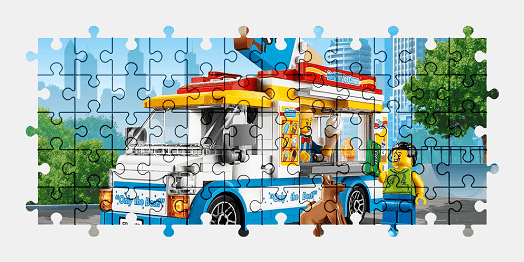 Пазлы Онлайн LEGO Фургон с Мороженым