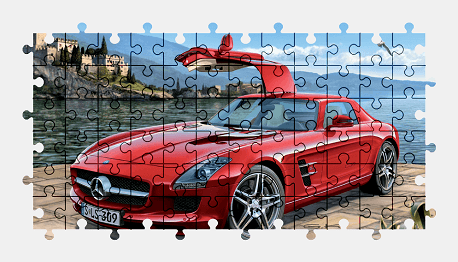 Пазлы Онлайн - Mercedes-Benz SLS AMG